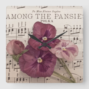 Onder de Pansies Vierkante Klok