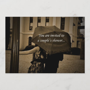 Onder de showuitnodiging van paraplu's kaart