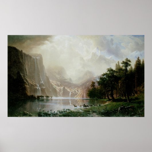 Onder de Sierra Nevada-bergen door Bierstadt Poster (Voorkant)