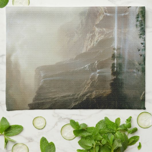 Onder de Sierra Nevada bergen van Bierstadt Theedoek (Gevouwen)