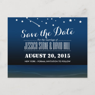 Onder de Stars Beach Wedding Save the Date Aankondigingskaart