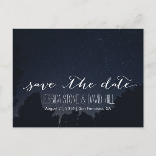 Onder de Stars Elegant Wedding Save the Date Aankondigingskaart