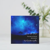 Onder de Stars Night Sky Wedding Save the Date (Staand voorkant)