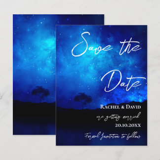 Onder de Stars Night Sky Wedding Save the Date Briefkaart