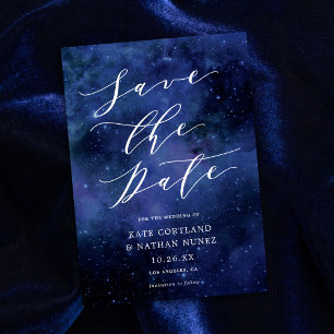Onder de sterren Chic Space Astronomy Stars Weddin Save The Date