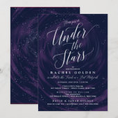 Onder de sterren Elegant Bat Mitswa Viering Kaart (Voorkant / Achterkant)