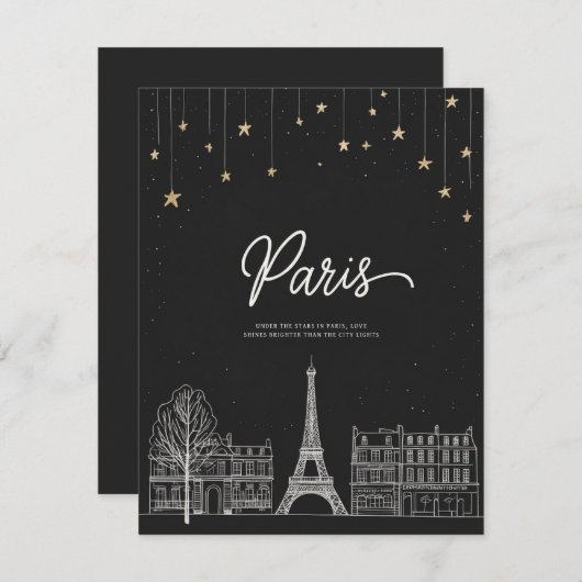 Onder de sterren in Parijs Kaart (Voorkant / Achterkant)