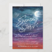 Onder de sterren maan avond bruiloft foto kaart (Voorkant)