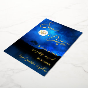 Onder de sterren Night Sky Wedding Save the Date Folie Uitnodiging