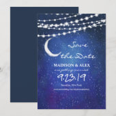 Onder de sterren Save the Date Invitation Kaart (Voorkant / Achterkant)