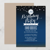 Onder de sterrenstrand Birthday Party Kaart (Voorkant / Achterkant)