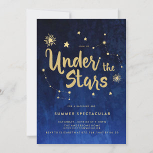 Onder de titel Stars Backyard BBQ Party Invitation Kaart