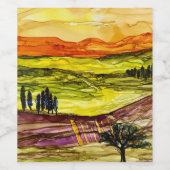 Onder de Toscaanse zon Wijn Etiket (Enkel label)