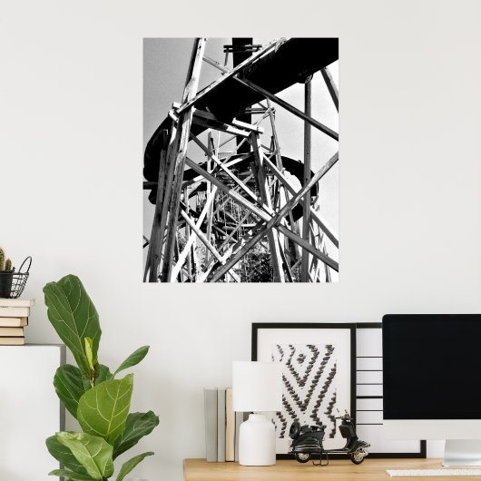 Onder de waterbuis: Slide // Zwart en wit Poster (Thuiskantoor)