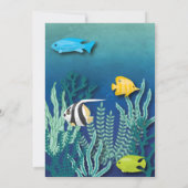 Onder de Waterverf Ocean Birthday Party van de Zee Kaart (Achterkant)