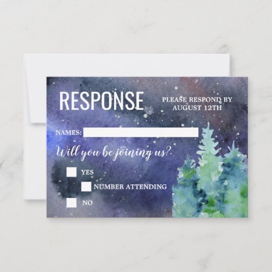 Onder de Waterverf 's nachts. RSVP Kaartje (Voorkant)