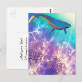 Onder de Waterverf Zee Blauwe Walvisvaart Briefkaart (Voorkant / Achterkant)