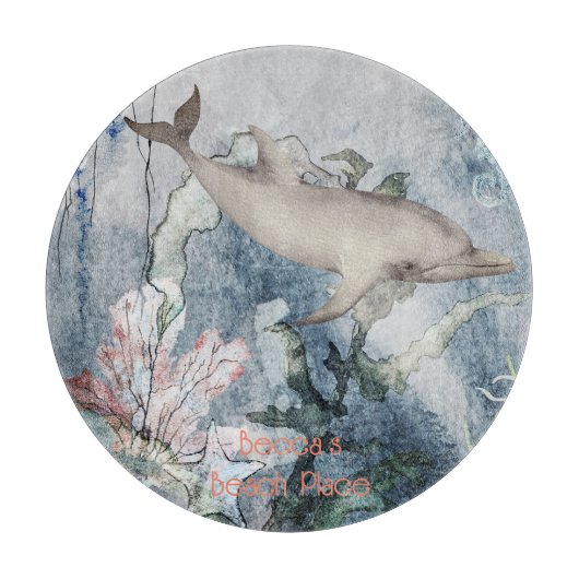 Onder de Waterverf Zee Dolphin Corals Snijplank (Voorkant)