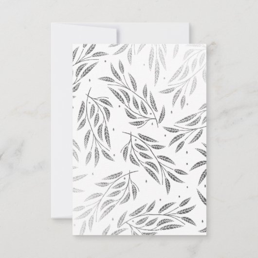 Onder de Willows Wedding RSVP Faux Silver (Achterkant)