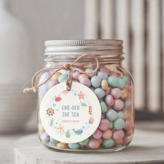 Onder de Zee 1e Verjaardag Zeevaart Cadeautags Bedankjes Labels