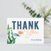 Onder de Zee Aquarel Bedankkaart Plat Kaart (Staand voorkant)