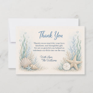 Onder de Zee Baby Shower Bedankkaart