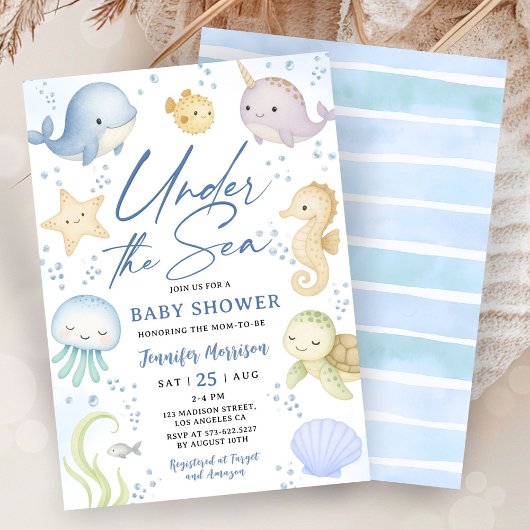 Onder De Zee Baby Shower Cute Oceaan Kaart