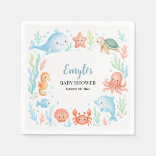 Onder de Zee Baby Shower Papieren Servet