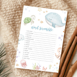 Onder De Zee Baby Shower Woordzoekspel