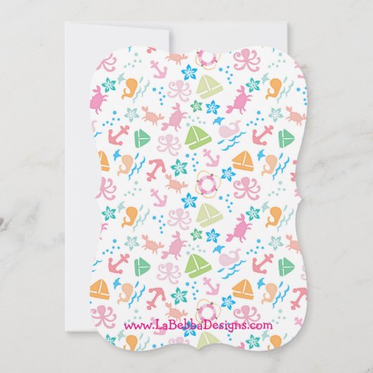 Onder de Zee Baby Sprinkle Kaart (Achterkant)