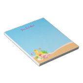Onder de Zee Cute Blonde Mermaid Custom Name Notitieblok (Schuin)