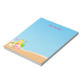 Onder de Zee Cute Blonde Mermaid Custom Name Notitieblok (Gedraaid)