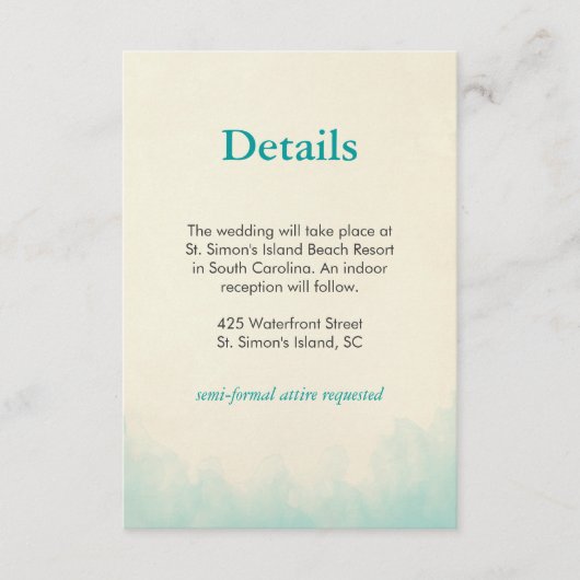 Onder de Zee Details-kaart Informatiekaartje (Voorkant)