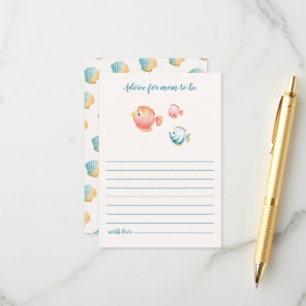 Onder de Zee Dieren Baby Shower Advies Voor Moeder Informatiekaartje