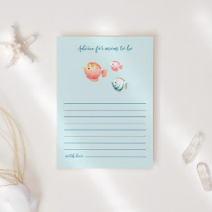 Onder de Zee Dieren Baby Shower Advies Voor Moeder Informatiekaartje