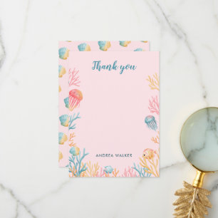 Onder de Zee Dieren Baby Shower Bedankkaart