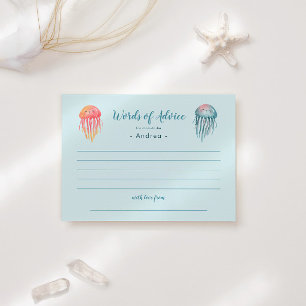 Onder de Zee Dieren Baby Shower Woorden van Advies Informatiekaartje