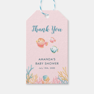 Onder De Zee Dieren Kleurrijke Baby Shower Cadeaulabel