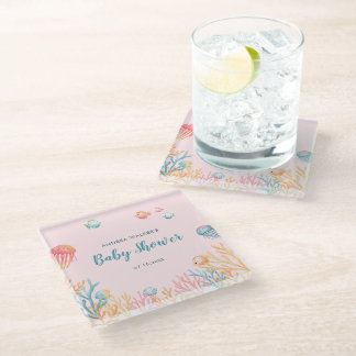 Onder De Zee Dieren Kleurrijke Baby Shower Glazen Onderzetter