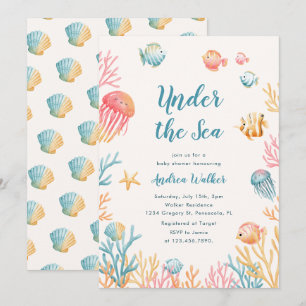Onder De Zee Dieren Kleurrijke Baby Shower Kaart