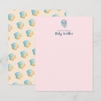 Onder De Zee Dieren Kleurrijke Baby Shower Notitiekaartje