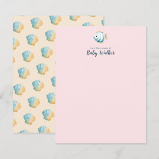 Onder De Zee Dieren Kleurrijke Baby Shower Notitiekaartje
