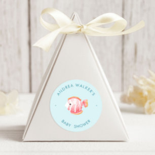 Onder De Zee Dieren Kleurrijke Baby Shower  Ronde Sticker