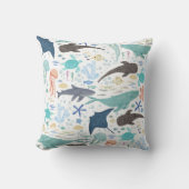 Onder de zee jongen baby shower kussen (Voorkant)