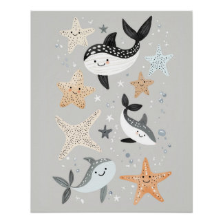 Onder de Zee-kinderkamerprint, strandmuurdecoratie Perfect Poster