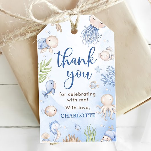 Onder de Zee Kinderverjaardagsfeestje Cadeaulabel