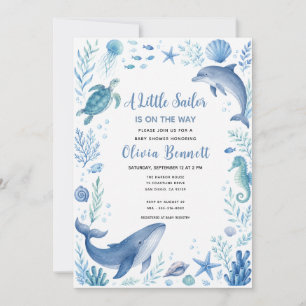 Onder de Zee Kleine Zeiler Baby Shower Kaart