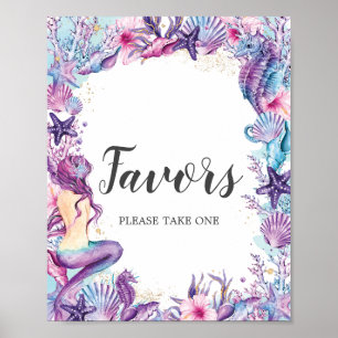Onder de Zee Meermin Baby Bruiloft Favors  Poster