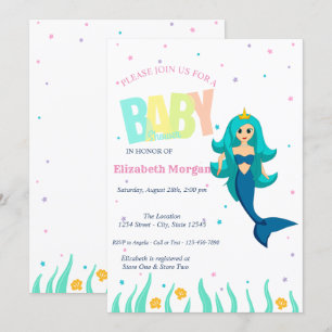 Onder De Zee, Meermin Baby Shower Kaart