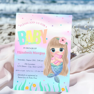 Onder De Zee, Meermin Ster Holografisch Baby Borre Kaart